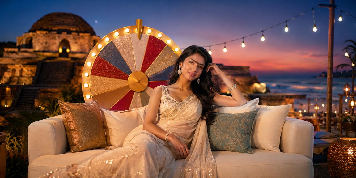 কক্সবাজার সৈকতে রুলেট খেলছেন একটি মোডেল